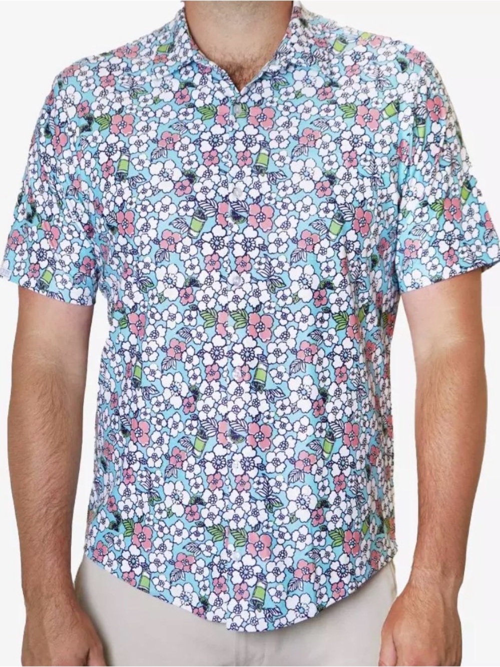 Smith & Quinn Men’s Boatyard Tequila Bloom Short-Sleeve Button-Down Shirt SZ L